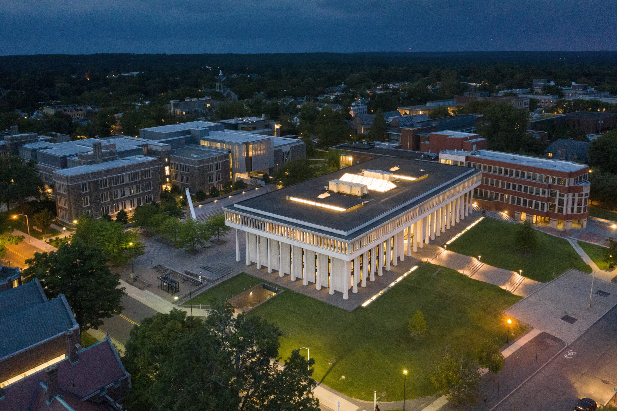 Princeton University campus aerial view