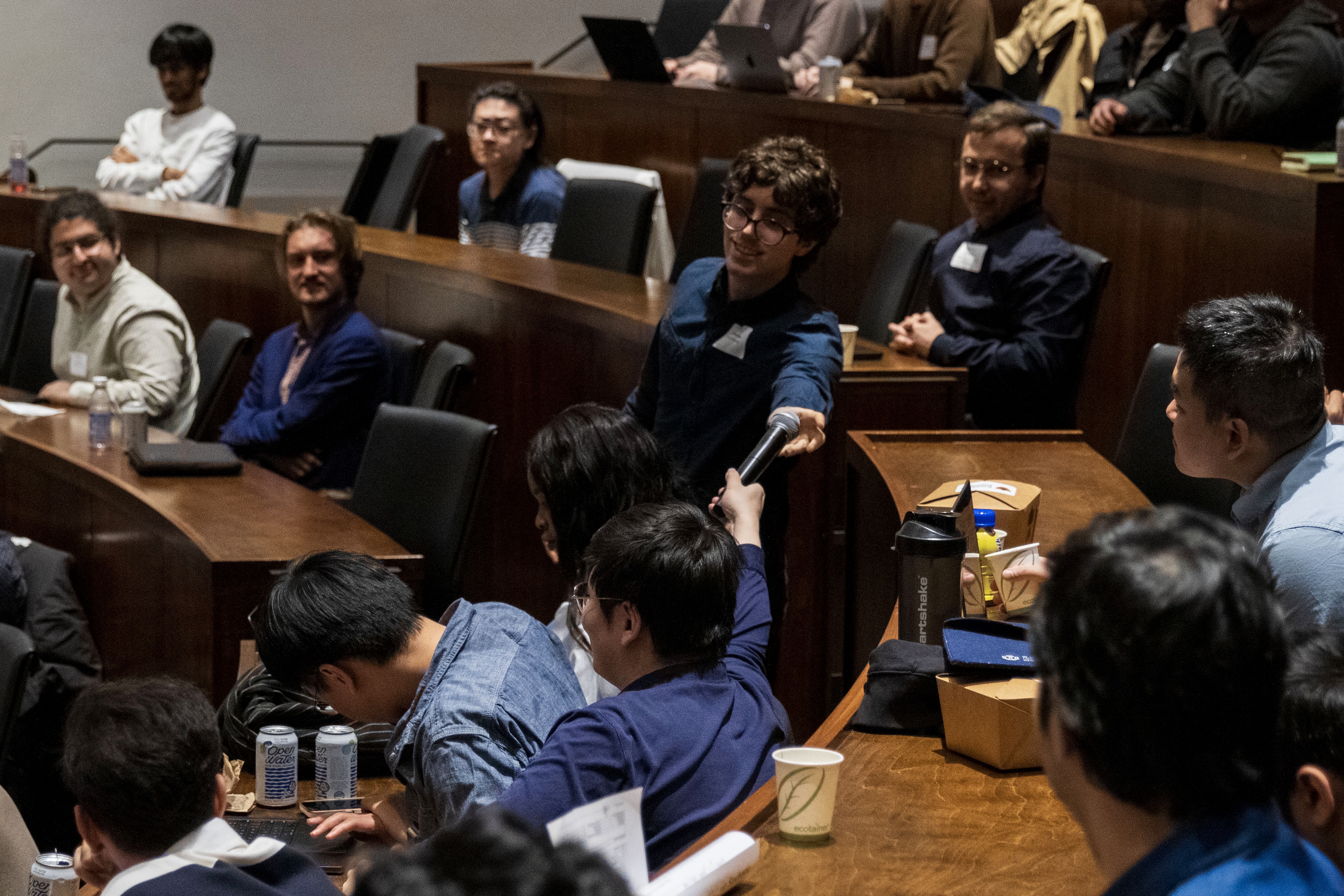 Student volunteer manages Q&A at NESCW 2026