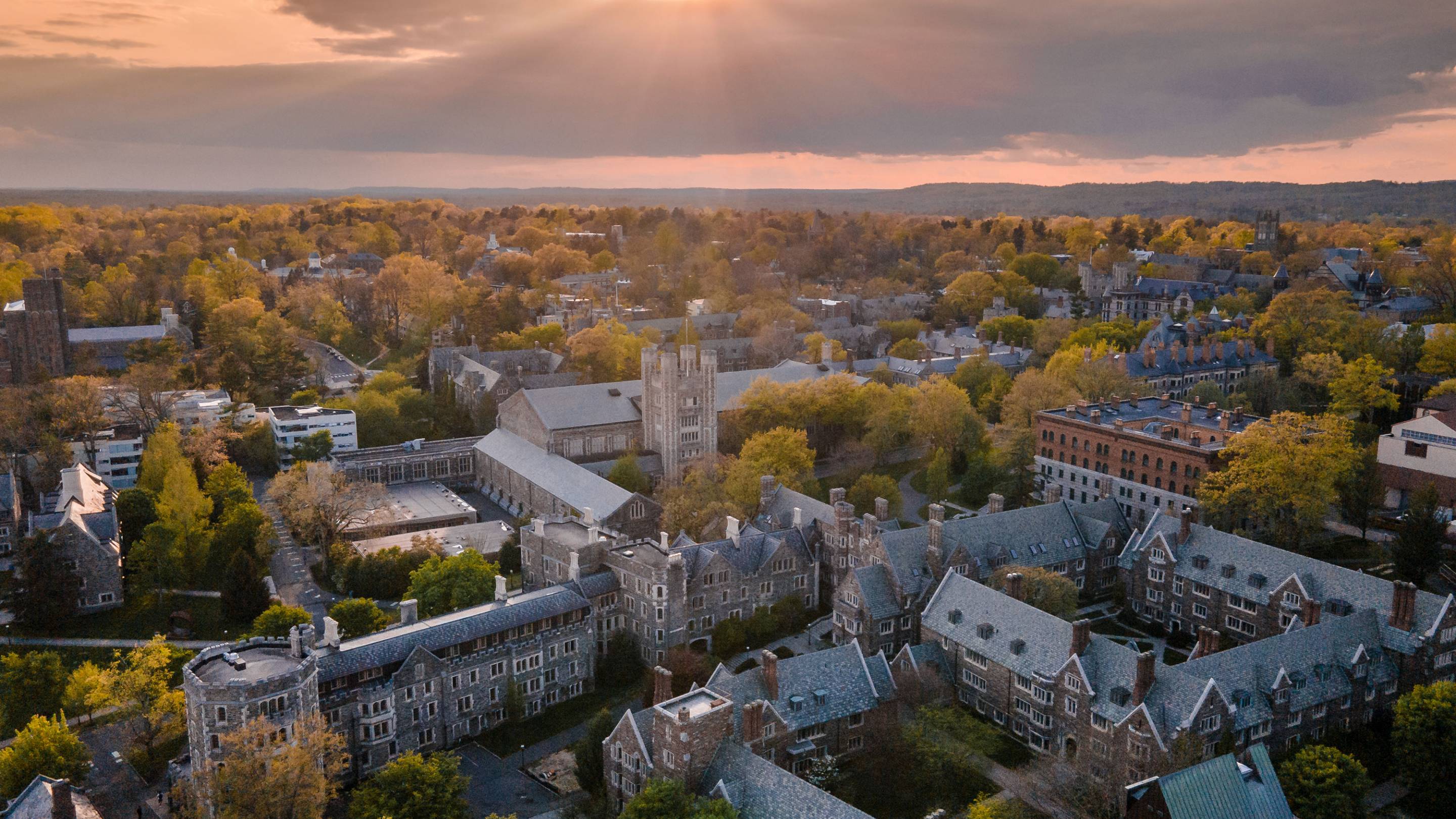 Princeton University campus aerial view